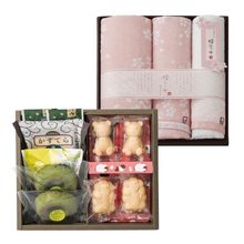 手作りあんバターモナカと焼菓子詰合せ＋今治　桜おり布　組合せギフトB