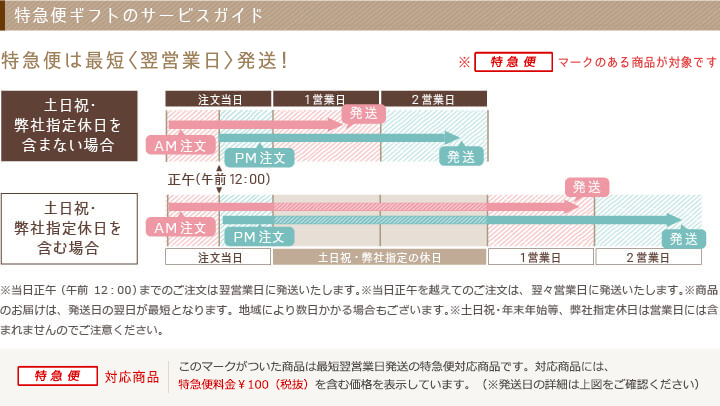 特急便ギフトのサービスガイド