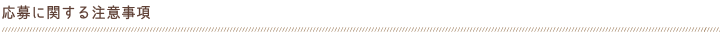 応募に関する注意事項