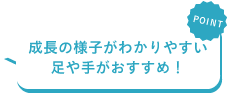 成長の様子がわかりやすい足や手がおすすめ！